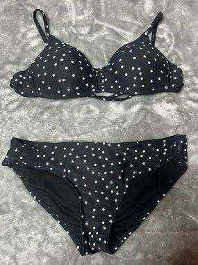 Polka Dot Black & White Two-Piece